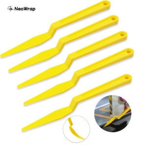 Window Tint Tool Vinyl Wrap Shank Gasket Squeegee Corner Scraper with Long Handle Flat Lip for Car Vinyl Film Install 5/3pcs