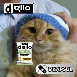 Kapsul Obat Penyakit Sakit Saluran Kemih Urinary DELLO Hewan Peliharaan Aman Untuk Kucing Hamil Dan Menyusui DELLO