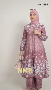 NMR Setelan Celana Tunik Biba Print Vol 3384