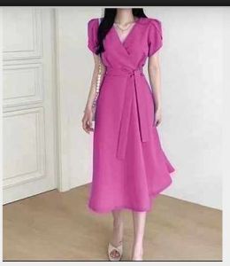 Dress simple davia gaun pesta kondangan Midi DRESS CANTIK