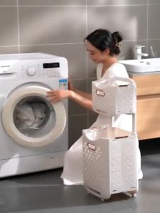 Giỏ đựng quần áo kiểu dáng hiện đại giỏ đựng quần áo 2 tầng gấp gọn treo tường