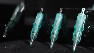 20Pcs Blue Ink Integrated Needle Disposable Tattoo Needle Professional Tattoo Artist Eyebrow Hair Tattoo Needle