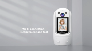 (SG Local)1080P 2.4 Inch Security Cameras Wifi Home CCTV 360° Rotation Two-way Video Calls With TF Card Night Vision Monitor