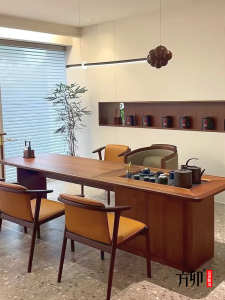 New Chinese Style Tea Table Chair Set Black Walnut Office Designer Furniture Simple Rectangular Home Tea Desk High Quality Luxury