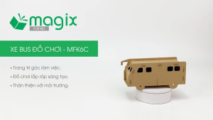 MFK06C - Xe bus carton - 20x8x9 cm - Đồ chơi lắp ráp mô hình từ bìa carton cứng cao cấp