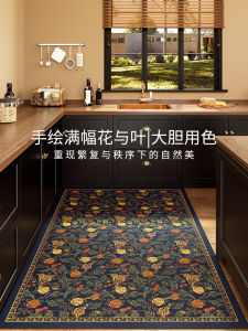 Waterproof Kitchen Floor Mat Anti-Slip Easy to Maintain Retro Luxury Customizable High-End Entrance Mat American Country Style