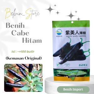 (-+100 butir) Benih tanaman cabai hitam | black chili import [kemasan pabrik]
