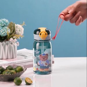 Bình Nước 400 ML Chống Tràn Có Ống Hút Cho Bé