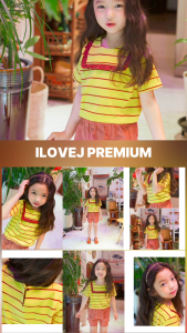 Girls’ Square Neck Frill T-Shirt – Korea’s Premium Kidswear by I LOVE J (Ages 4–8)