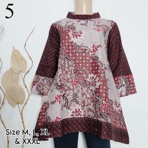 Blus Batik Atasan Blouse Wanita Kantor Kerja M L XL XXXL Jumbo LD Besar Primisima Adem Modern