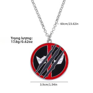 Bandai | Vòng Cổ Phong Cách Deadpool Punk - Mặt Dây Chuyền Siêu Anh Hùng Cá Nhân Hóa Phụ Kiện Thời Trang Cosplay Dành Cho Nam Quà Tặng Trang Sức Nhân Vật Phim