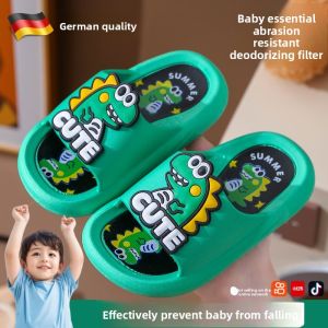 MONLEYTA | Adorable German 2025 New Children Slippers Home Indoor Shoes For Boys Summer Cartoon Kids Cute Flat Sandals PVC Help Surface