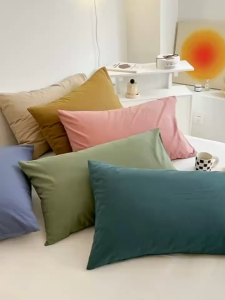 Flannel Set Pillowcase Set PLAIN Pastel Color Aesthetic Rainbow Pillow Nordic Pillow Cases 2PCS
