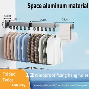 Retractable Clothes HangerAluminum Alloy Folding Drying Rack Wall-mounted Collapsible Drying Rack Space Saver Clothes dryer