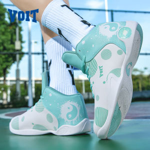 Voit Mens Basketball Shoes High Top Super Fiber Material Sound Producing Wear Resistant Anti Slip Support Shock Absorption
