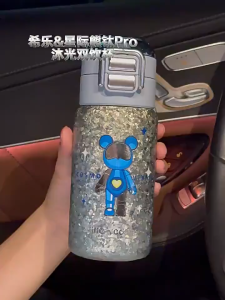 Cille Cosmos Bear Series 560ml Premium Anti-Bacteria Light Weight Titanium Vacuum Flask Thermos