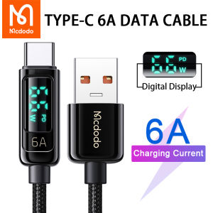 USB สายแสดงข้อมูลแบบดิจิทัลสำหรับ6A Mcdodo 66W Xiaomi สายชาร์จสำหรับเร็วมาก Samsung QC ชาร์จ Flash ได้ VOOC AFC FCP