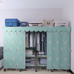 Simple wardrobe cabinet Alloy steel pipe big size Steel tube wardrobe cabinet organizer rack storage Cloth wardrobe household