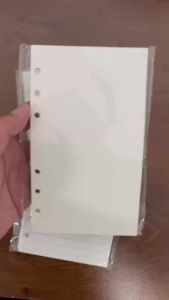 60 Sheets Blank A6 Loose Leaf Refill 6-Ring Binder Inserts for Accounting Notebook Planner Replaceable Inner Core for Journal