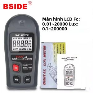 BSIDE L1 Máy Đo Độ Sáng Kỹ Thuật Số 200000 Lux FC Máy Đo Độ Sáng Máy Đo Ánh Sáng Có Độ Chính Xác Cao Với Màn Hình LCD Để Sử Dụng Chuyên Nghiệp