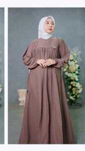 GAMIS POLOS RUMINA DRESS EXSLUSIVE ANNASIHAH/ABAYA MODIS POLOS TERBARU WANITA MUSLIMAH/BUSUI BUMJIL FRIENDLY