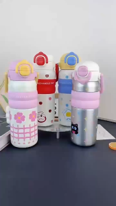 316 Stainless Steel Kids Cartoon Water Bottle 600ml Vacuum Thermos Cup Flask 不锈钢保温杯 Botol Termos