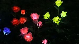 LED Solar Rose Flower Light Outdoor Waterproof Landscape Lawn Lamp Home Garden Decorative Night Lamp Yard Solar Light