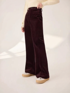 XIANGYING | Velvet Wide Leg Pants Red Loose Drape