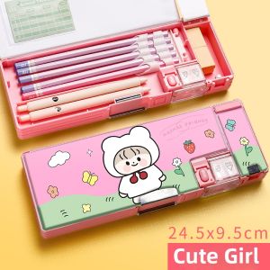 Multifunctional Plastic Cartoon Style Pencil Case for Boys And Girls Kindergarten Students Primary School Children