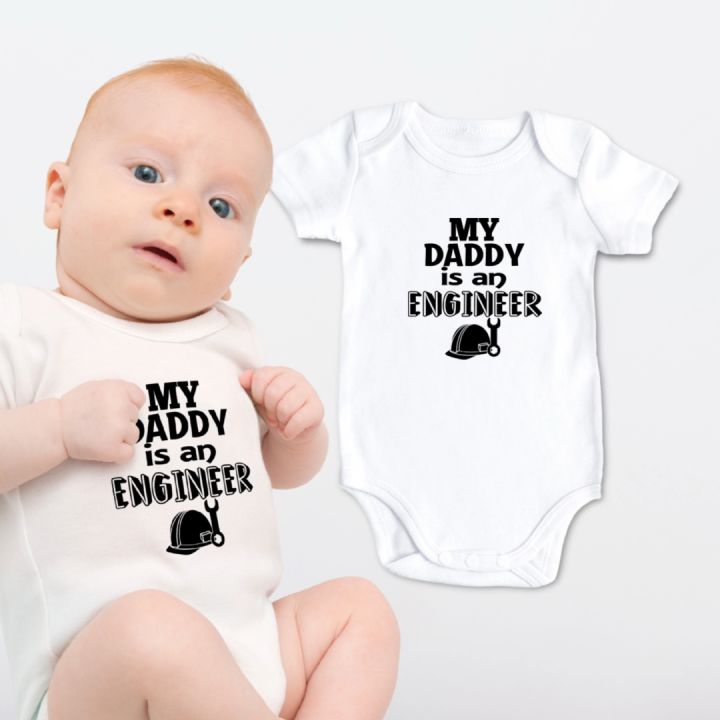 Baby Onesies PH My Daddy is an Engineer Career Statement Baby Onesie 0-12  months Newborn Baby Boy Girl Cotton Bodysuit Lazada PH