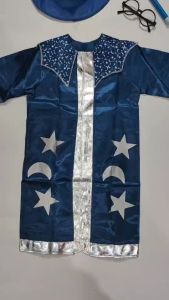 ชุดแฟนซีพ่อมดเด็ก เสื้อคลุมผ้าน้ำเงิน ตัดขอบเงิน ชุด 191