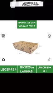 Lunch Box Uk.L. 18X11X5 Laminasi Motif Black (ISI 50 PCS-LB2K424)