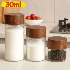 Feelife chai thủy tinh nhỏ kính tự làm gỗ nắp lưu trữ container Ống xách tay Cà Phê Hộp kín kẹo lọ gia vị
