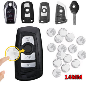 14mm Aluminum Car Remote Key Sticker Emblem Auto Accessories for BMW Citroen Toyota Volkswagen Mercedes-Benz KIA Ford Audi Honda