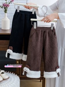 Girls Warm Velvet Thick Straight Leg Pants