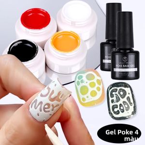 Bộ Sơn Gel Móng Tay Họa Tiết Sóng Biển 4 Màu Ren Lỗ Đục Dùng Đèn UV/LED Kèm Lớp Nền - 5ml