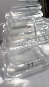 3Pcs Transparent Zippered Hard Pouch Clear Bins Organizer Large Capcity Blocks Toy Storage Bin Makeup Storages