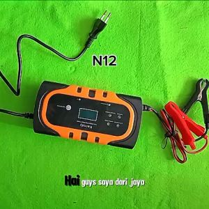 N12 ORIGINAL CHARGER SEMUA JENIS AKI BATTERY 110V 240V MAX 20A OTOMATIS POWER ADAPTOR CHAS CASAN AKI