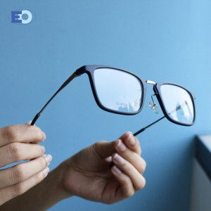 EO Eyewear Archer Rectangle Plastic Metal Full Rim Multicoated Clip On Eyeglasses for Men