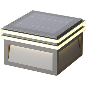 Solar Pillar Lights LED Wall Lamp Outdoor Waterproof Lighting Home Decor Solar Energy Square Lamp Villa Gate Garden Door Fence