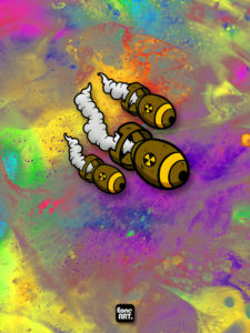 Reflective Decals Cute Three Smoking Small Bombs Body Glass Electric Vehicle Helmet Machine Box Tailgate Stickers Auto Accessories