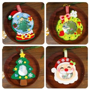 【Hibeautylife】Christmas Small Gift Handmade DIY Keychain Pendant Childrens Creative Handicraft Kit Kindergarten Christmas Tree DIY 4pcs