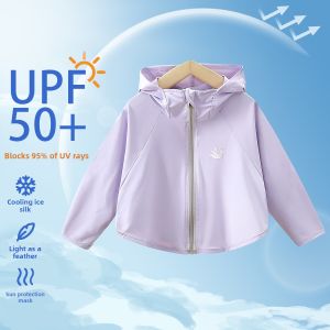 JIFANPAUL | UV Protection Breathable Quick-Dry Ice Silk Hooded Lightweight Jacket for Kids