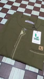 Baju Muslim Pria Lengan Pendek Model Kurta Zigzag Katun Standford Premium Branded Luthfi