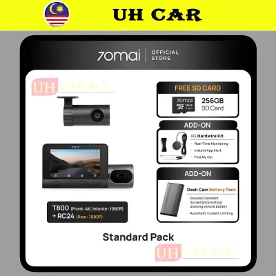 (70mai T800) Car Recorder Recording Dashcam 4K Ultra HD / Built-in GPS / ADAS Driver Assist / Parking Monitoring + WiFi