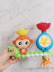 AODUOYAYA Baby Bath Toy Rotating Water Wheels Track Water Games Bathroom Suction Wall Mounted Kids Shower Toys