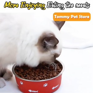 Nordic Style Stainless Steel Pet Bowl Fish Bone Design Dog Bowl Cat Bowl Thickened Pet Bowl Single Feeder