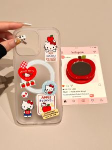 Kt Cat Mirror Stand Phone Case Full Protection for  Iphone 13 14 15 16 pro Max Creative Korean Style Ins Anti-Fall Protection Cover