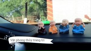 Bộ tượng 4 chú tiểu tứ không (6cm) mang lại bình yên may mắn để bàn làm việc xe hơi trang trí trưng bày...