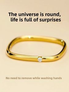 Titanium Steel Non-fading Thin Ring Couple Rings Square Diamond Engagement Ring Womens Gift Eternal Square Ring